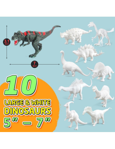 Set de Manualidades BAODLON para Niños - Pintura Dinosaurios 10 Figuras