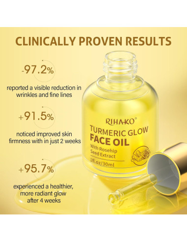 Aceite Facial Antienvejecimiento RIHAKO Cúrcuma y Rosa Mosqueta 181g