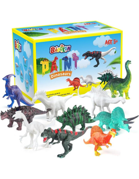 Set de Manualidades BAODLON para Niños - Pintura Dinosaurios 10 Figuras