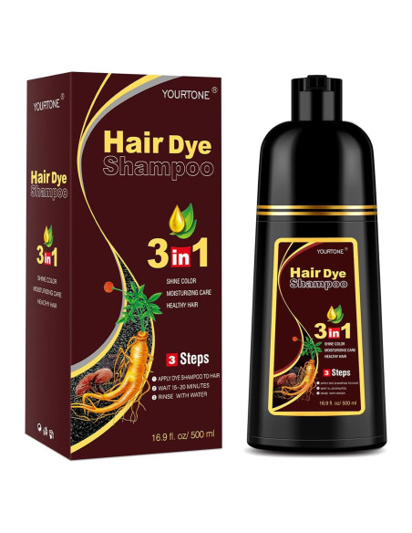 Champú para Teñir Cabello Castaño Claro 3 en 1 YOURTONE 500 ml