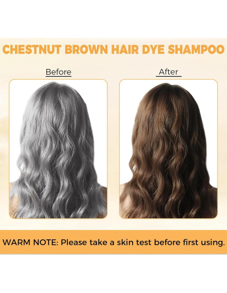 Champú para Teñir Cabello Castaño Claro 3 en 1 YOURTONE 500 ml