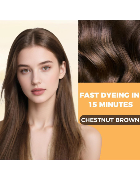 Champú para Teñir Cabello Castaño Claro 3 en 1 YOURTONE 500 ml