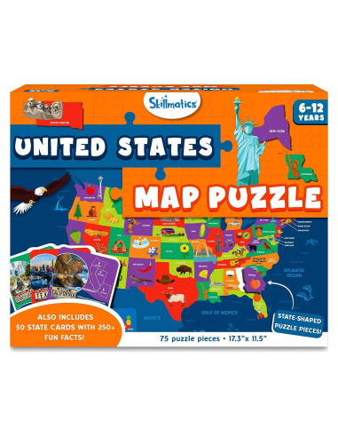 Rompecabezas Educativo Skillmatics Mapa EE.UU. 75 Piezas
