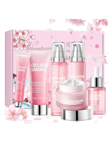 Set de Cuidado de la Piel Collagen Sakura 6 Piezas Hidratante