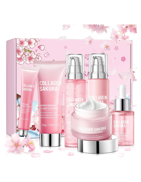 Set de Cuidado de la Piel Collagen Sakura 6 Piezas Hidratante
