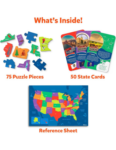 Rompecabezas Educativo Skillmatics Mapa EE.UU. 75 Piezas