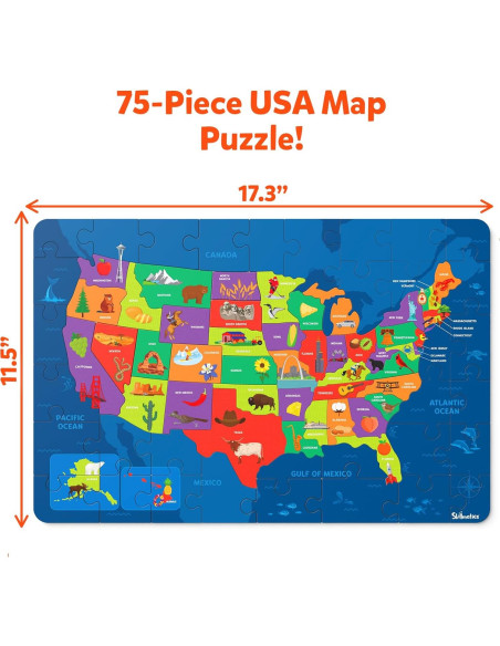 Rompecabezas Educativo Skillmatics Mapa EE.UU. 75 Piezas Rompecabezas Educativo Skillmatics Mapa EE.UU. 75 Piezas