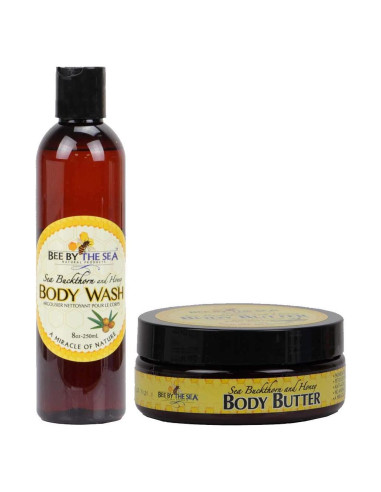 Set de Cuidado de la Piel Bee By The Sea: Gel de Ducha 250ml y Mantequilla Corporal 170g