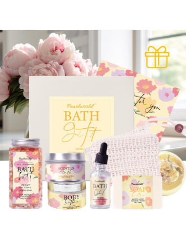 Set de Spa de Peonía PearlWorld - 9 Piezas de Cuidado Personal