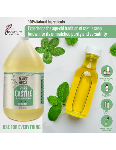 Jabón Líquido de Castilla Puro Bamboo & Birch Menta 1.89L