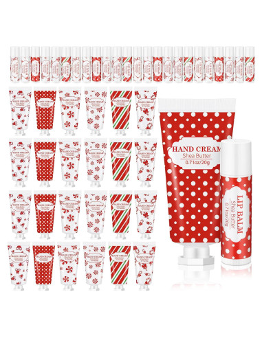 Conjunto de Regalo Navidad Leelosp 24 Pcs Crema y Bálsamo