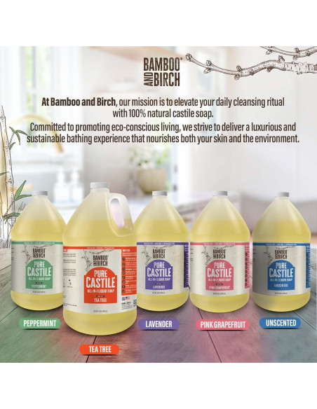 Jabón Líquido de Castilla Puro Bamboo & Birch Menta 1.89L