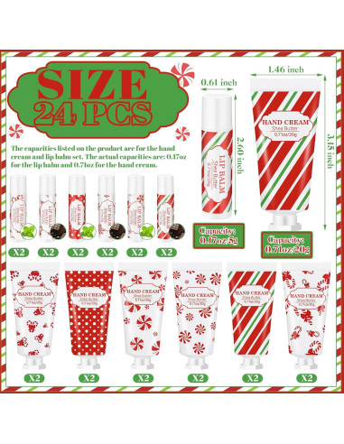 Conjunto de Regalo Navidad Leelosp 24 Pcs Crema y Bálsamo