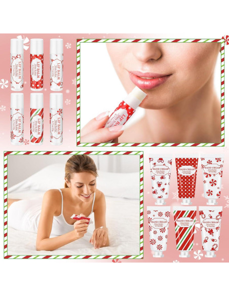 Conjunto de Regalo Navidad Leelosp 24 Pcs Crema y Bálsamo