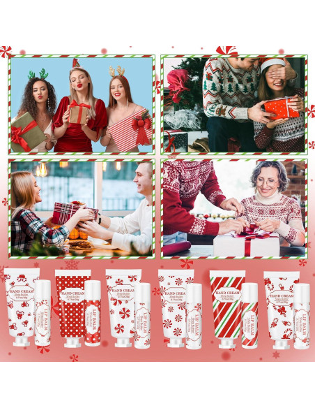 Conjunto de Regalo Navidad Leelosp 24 Pcs Crema y Bálsamo