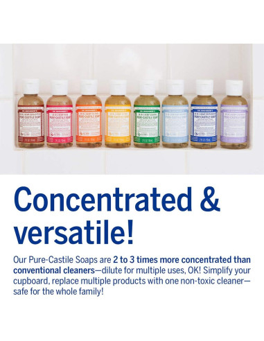 Jabón Líquido Orgánico Dr. Bronner's Menta 59 ml - Vegano