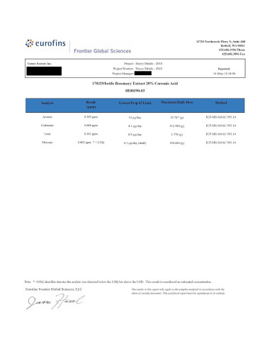 Suplemento Extracto de Romero Nature Restore 90 Cápsulas 380mg