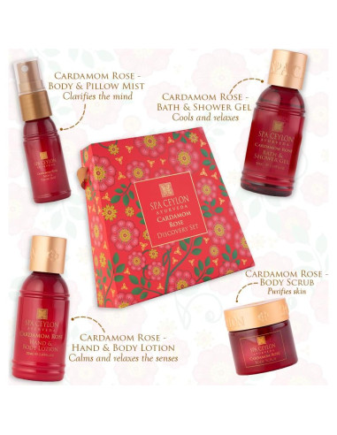 Set de Cuidado Spa Ceylon Cardamomo y Rosa 250g Viaje