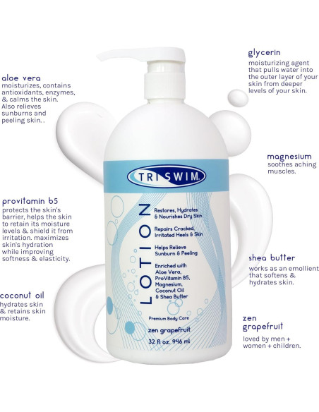 Loción Triswim 32oz - Hidrata y Neutraliza Olores a Cloro