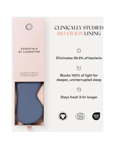 Máscara de Sueño Clementine Azul Laguna con Seda de Bambú 2