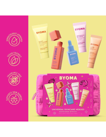 Kit de Cuidado de Piel BYOMA - 5 Piezas Hidratantes con SPF 50