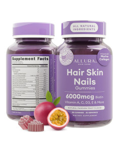 Gomitas de Biotina Allura 6000mcg para Cabello, Piel y Uñas