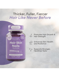 Gomitas de Biotina Allura 6000mcg para Cabello, Piel y Uñas 2