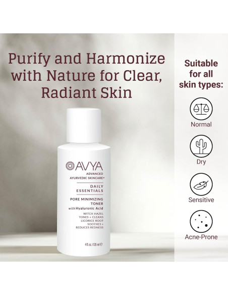 Tónico Minimizador de Poros Avya 29.57 ml - Ácido Hialurónico