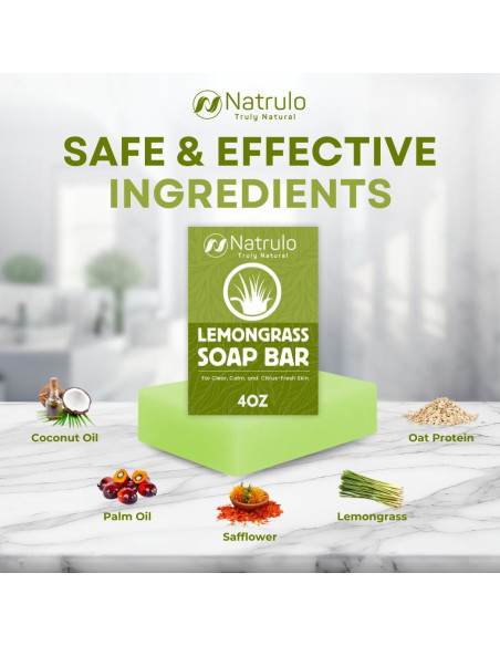 Barra de Jabón Exfoliante Natural Natrulo - Hierba Limón 117g