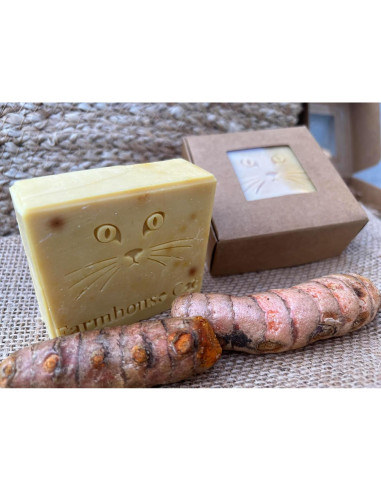 Jabón Artesanal de Cúrcuma y Jengibre con Miel - 113g