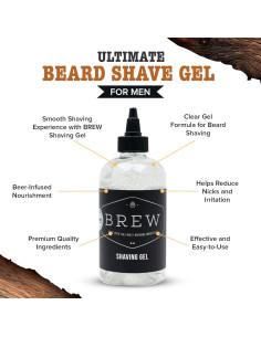 Gel de Afeitar Transparente Brew Grooming 226 g - Suave y Nutritivo 2