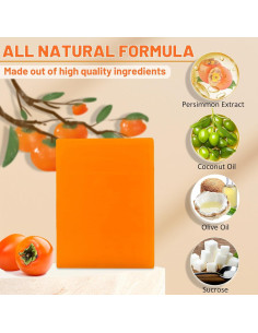 Set de 3 Jabones de Persimón URZTUL 100g - Desodorante Natural 2