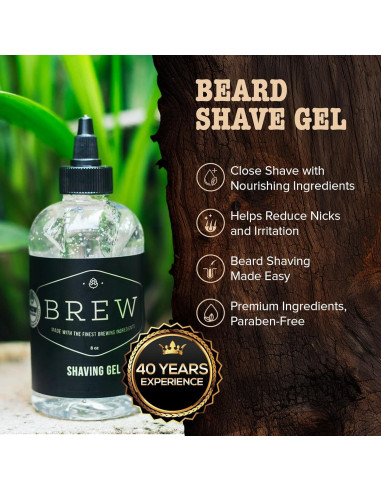 Gel de Afeitar Transparente Brew Grooming 226 g - Suave y Nutritivo