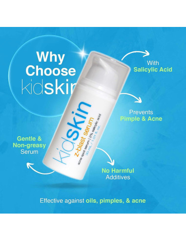 Suero Z-Blast Kidskin para Acné Facial 29.57 ml - Vegano