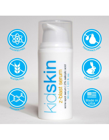 Suero Z-Blast Kidskin para Acné Facial 29.57 ml - Vegano