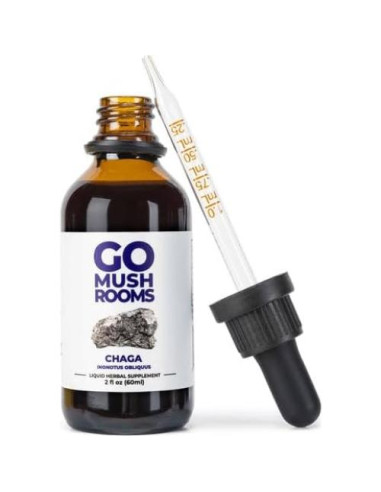 Tintura de Hongo Chaga GO Mushrooms 60 Porciones 60ml Antioxidante