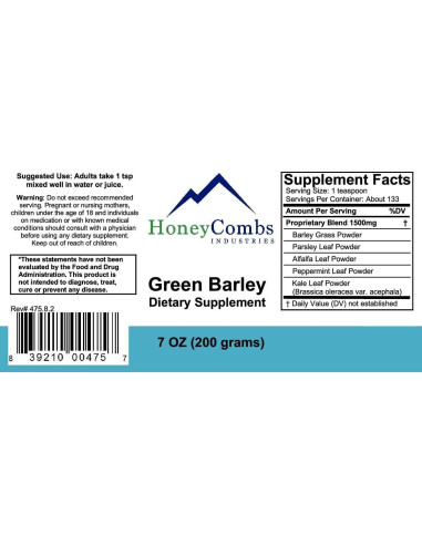 Cebada Verde 4 HoneyCombs - Suplemento en Polvo 240g