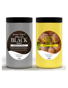 Jabón Negro Africano Crudo y Manteca de Karité Amarilla 0.91 kg - Hidratante Natural