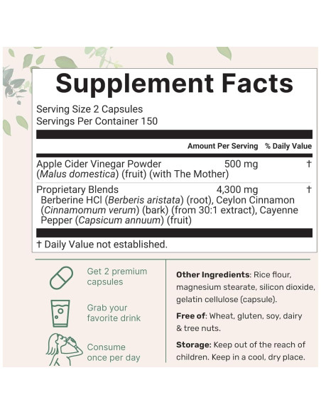 Cápsulas de Vinagre de Sidra de Manzana Micro Ingredients 300u