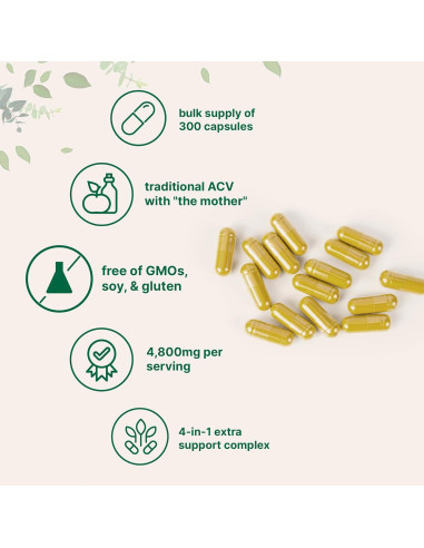 Cápsulas de Vinagre de Sidra de Manzana Micro Ingredients 300u