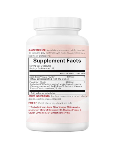 Cápsulas de Vinagre de Sidra de Manzana Micro Ingredients 300u