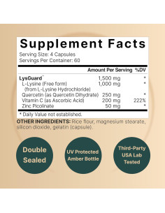 NatureBell L-Lisina 1000mg + Quercetina 250mg 240 Cápsulas 2