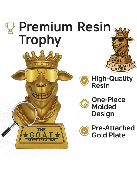 Trofeo G.O.A.T. de Resina 17.78 cm - Bambluby para Fútbol Fantástico