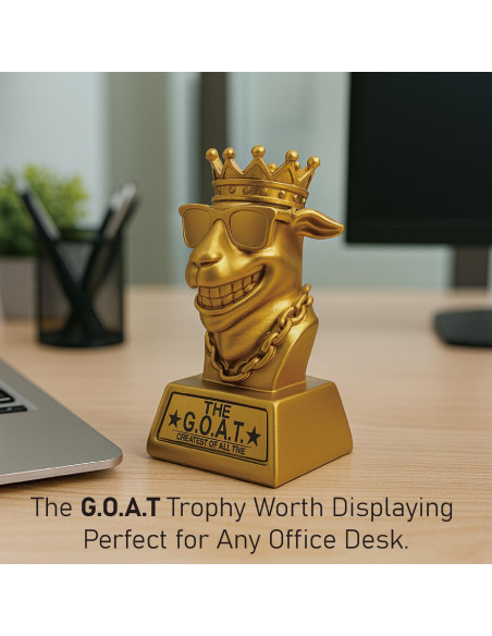 Trofeo G.O.A.T. de Resina 17.78 cm - Bambluby para Fútbol Fantástico