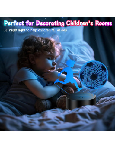 Lámpara 3D de Fútbol Polemera - Regalo para Niños 16x20cm
