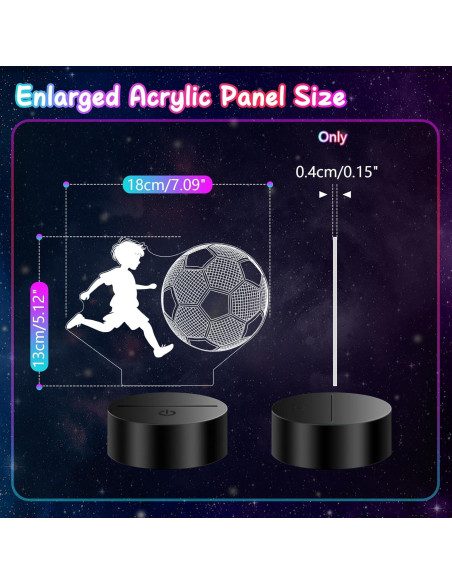 Lámpara 3D de Fútbol Polemera - Regalo para Niños 16x20cm