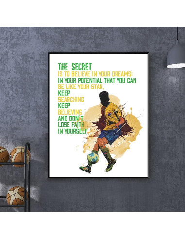 Conjunto de 6 Pósters Motivacionales de Fútbol para Niños - 20.32x25.4 cm