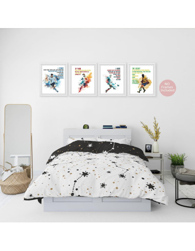 Conjunto de 6 Pósters Motivacionales de Fútbol para Niños - 20.32x25.4 cm