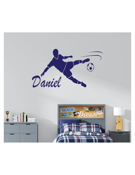 Calcomanía de Pared Personalizada CuteDecals Fútbol 50.8x22.9cm Calcomanía de Pared Personalizada CuteDecals Fútbol 50.8x22.9cm