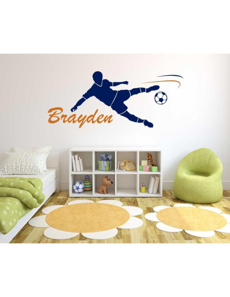 Calcomanía de Pared Personalizada CuteDecals Fútbol 50.8x22.9cm Calcomanía de Pared Personalizada CuteDecals Fútbol 50.8x22.9cm